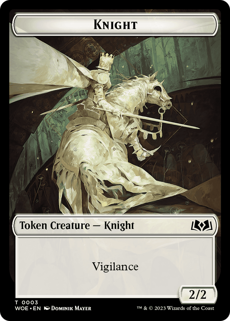 Knight // Food (0011) Double-Sided Token [Wilds of Eldraine Tokens] | Silver Goblin