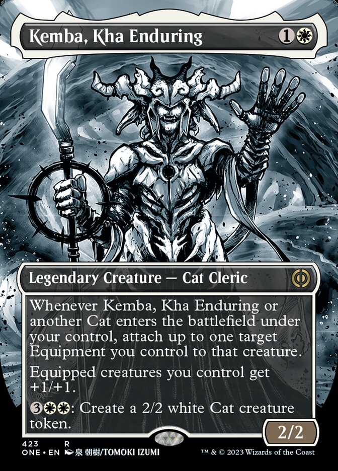 Kemba, Kha Enduring (Borderless Manga Step-and-Compleat Foil) [Phyrexia: All Will Be One] | Silver Goblin