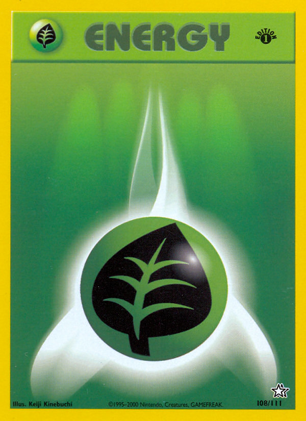 Grass Energy (108/111) [Neo Genesis 1st Edition] | Silver Goblin