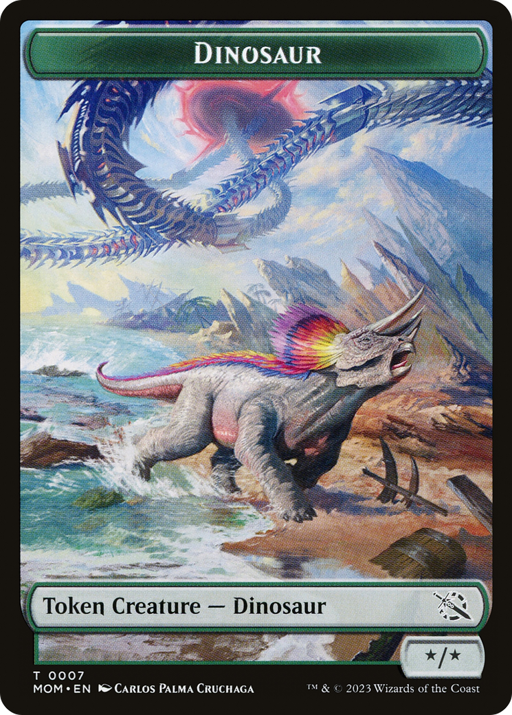 Elemental (09) // Dinosaur Double-Sided Token [March of the Machine Tokens] | Silver Goblin