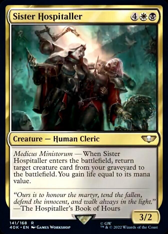 Sister Hospitaller (Surge Foil) [Warhammer 40,000] | Silver Goblin