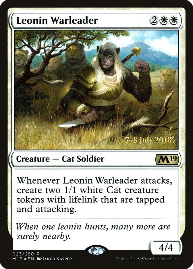 Leonin Warleader [Core Set 2019 Prerelease Promos] | Silver Goblin