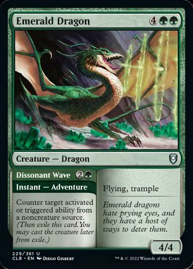Emerald Dragon // Dissonant Wave [Commander Legends: Battle for Baldur's Gate] | Silver Goblin