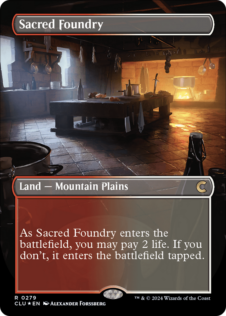 Sacred Foundry (Borderless) [Ravnica: Clue Edition] | Silver Goblin