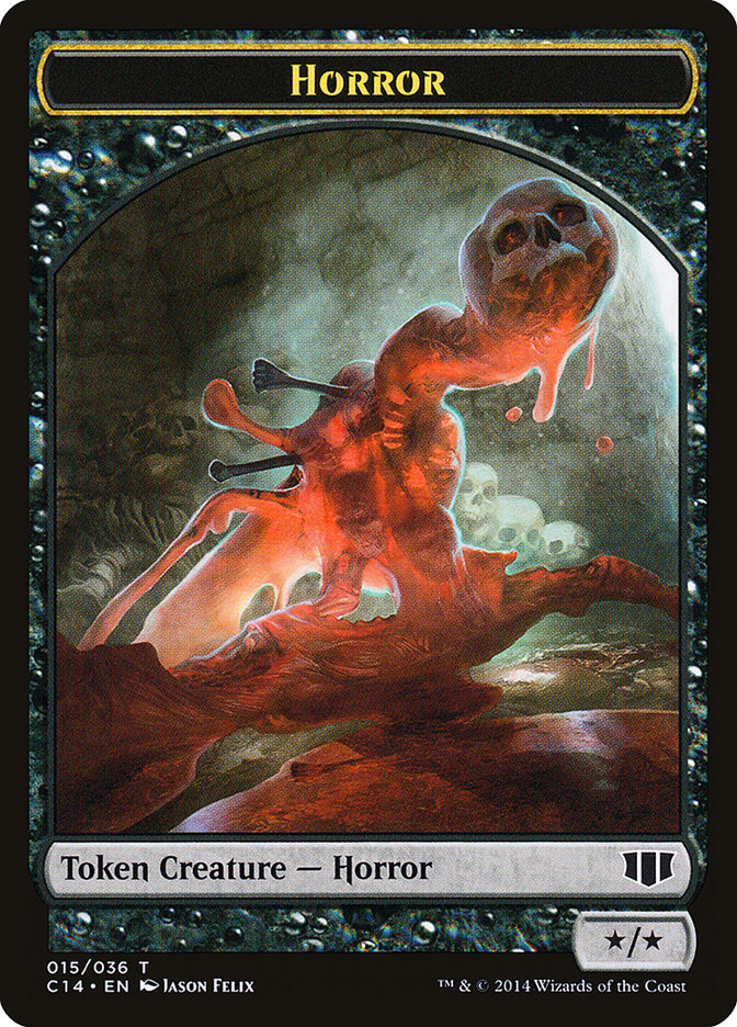 Horror // Zombie (016/036) Double-Sided Token [Commander 2014 Tokens] | Silver Goblin