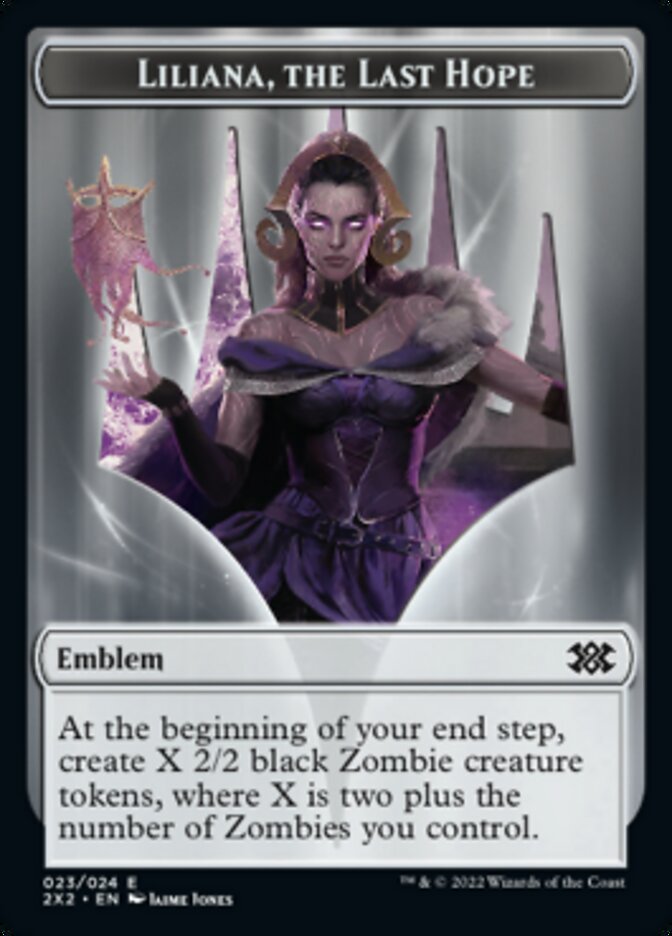 Liliana, the Last Hope Emblem // Spirit (002) Double-Sided Token [Double Masters 2022 Tokens] | Silver Goblin