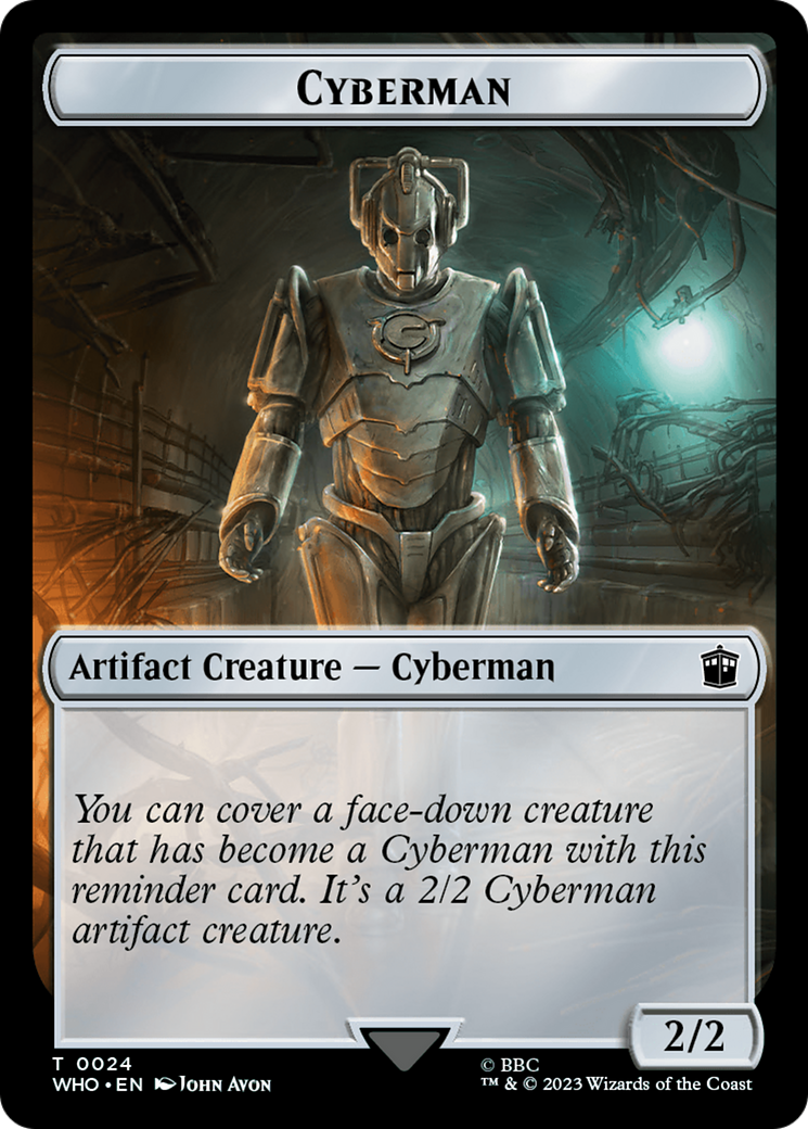 Alien // Cyberman Double-Sided Token [Doctor Who Tokens] | Silver Goblin