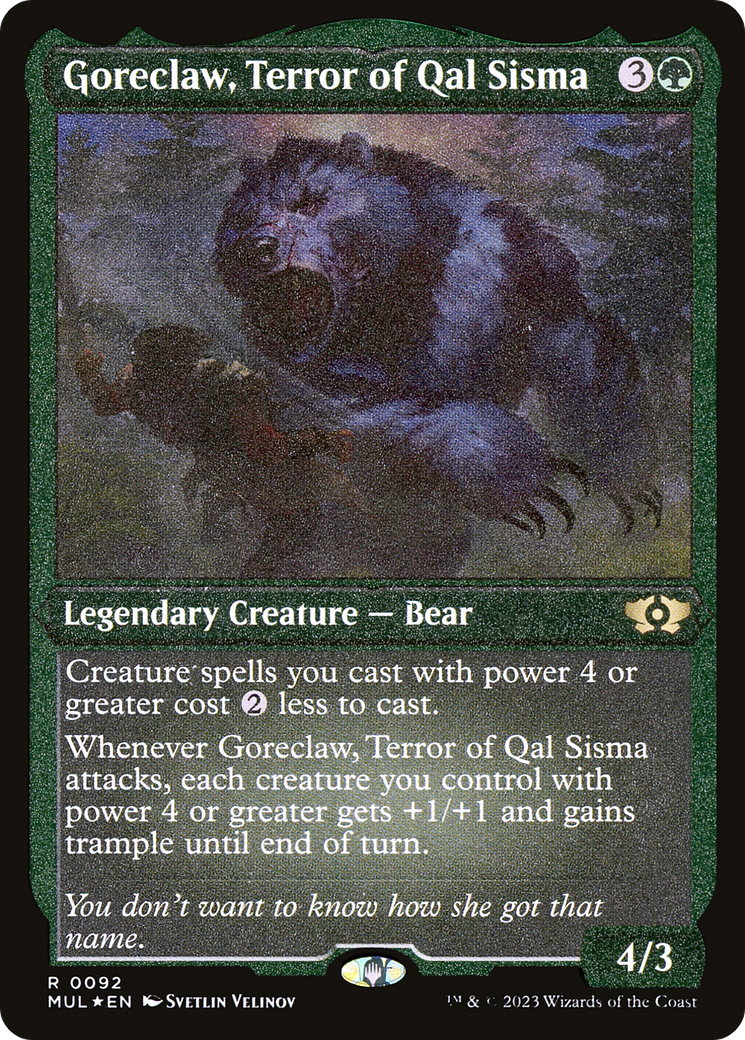 Goreclaw, Terror of Qal Sisma (Foil Etched) [Multiverse Legends] | Silver Goblin