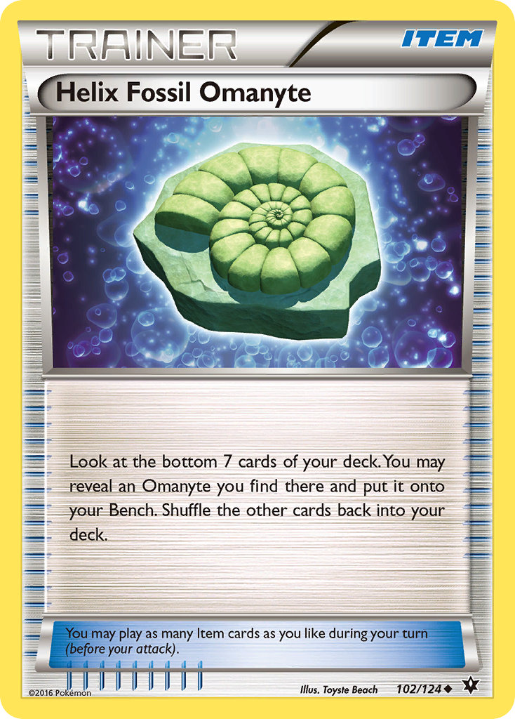 Helix Fossil Omanyte (102/124) [XY: Fates Collide] | Silver Goblin