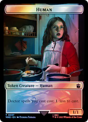 Human (0037) // Food (0057) Double-Sided Token (Surge Foil) [Doctor Who Tokens] | Silver Goblin