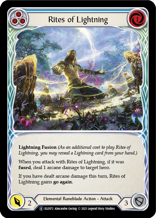 Rites of Lightning (Blue) [U-ELE072] (Tales of Aria Unlimited)  Unlimited Rainbow Foil | Silver Goblin