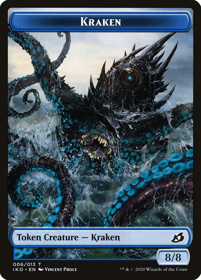 Kraken Token [Ikoria: Lair of Behemoths Tokens] | Silver Goblin