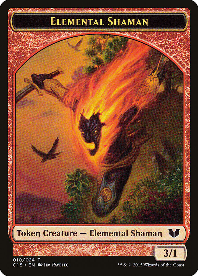 Knight (004) // Elemental Shaman Double-Sided Token [Commander 2015 Tokens] | Silver Goblin