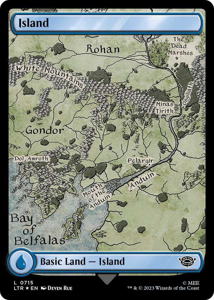 Island (0715) (Surge Foil) [The Lord of the Rings: Tales of Middle-Earth] | Silver Goblin
