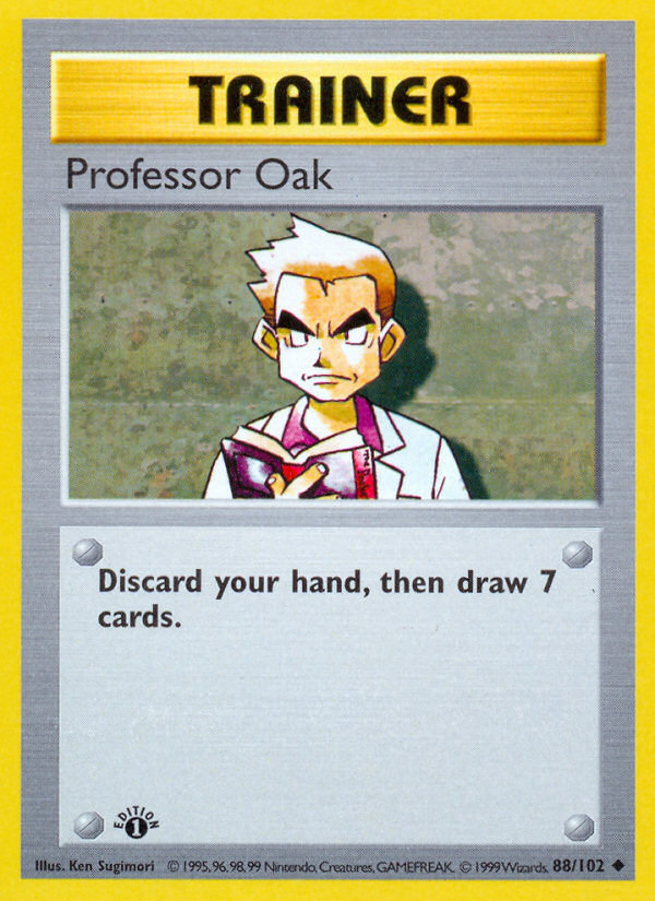 Professor Oak (88/102) (Shadowless) [Base Set 1st Edition] | Silver Goblin