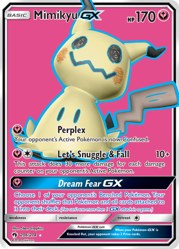 Mimikyu GX (206/214) [Sun & Moon: Lost Thunder] | Silver Goblin