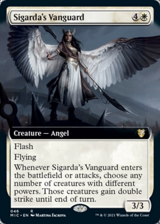 Sigarda's Vanguard (Extended Art) [Innistrad: Midnight Hunt Commander] | Silver Goblin