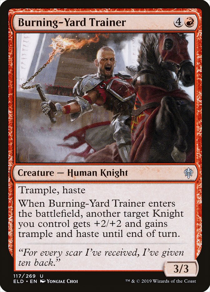 Burning-Yard Trainer [Throne of Eldraine] | Silver Goblin