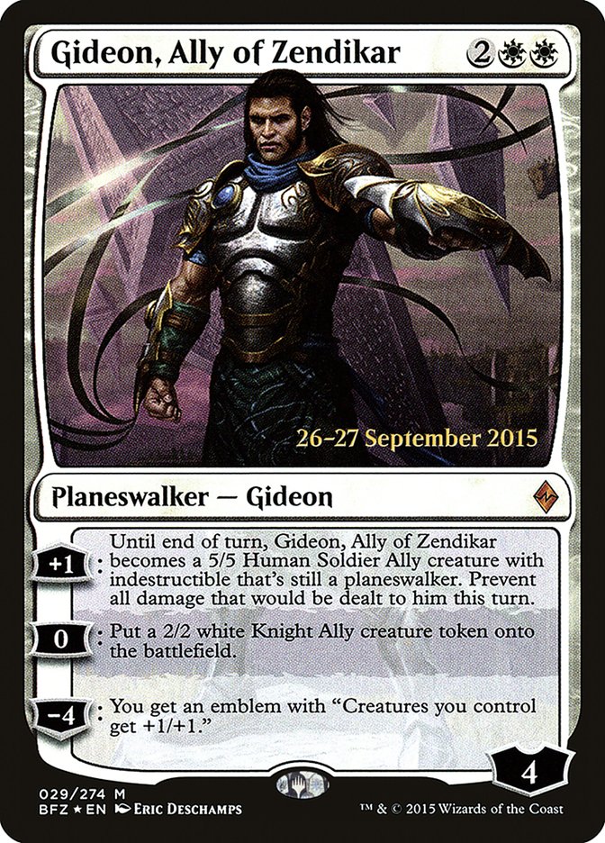 Gideon, Ally of Zendikar [Battle for Zendikar Prerelease Promos] | Silver Goblin