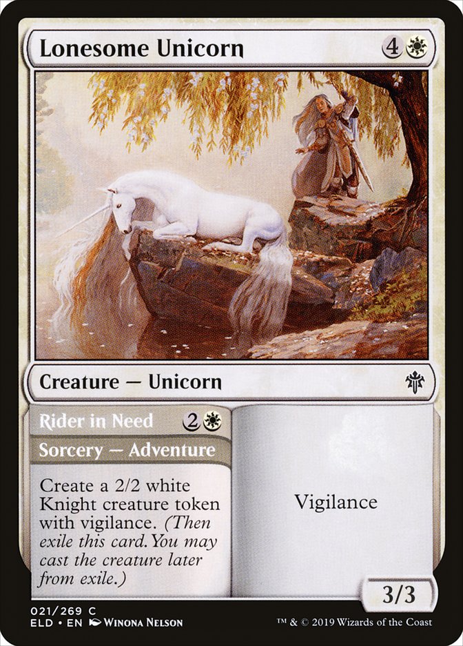 Lonesome Unicorn // Rider in Need [Throne of Eldraine] | Silver Goblin