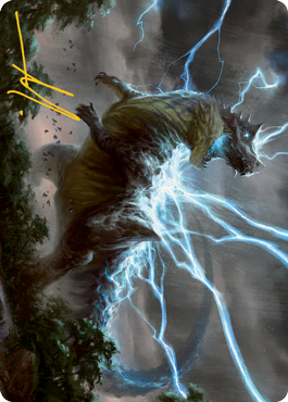 Thrasta, Tempest's Roar Art Card (41) (Gold-Stamped Signature) [Modern Horizons 2 Art Series] | Silver Goblin