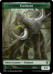 Human Soldier // Elephant Double-Sided Token [Phyrexia: All Will Be One Commander Tokens] | Silver Goblin