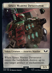Soldier (002) // Space Marine Devastator Double-Sided Token (Surge Foil) [Warhammer 40,000 Tokens] | Silver Goblin