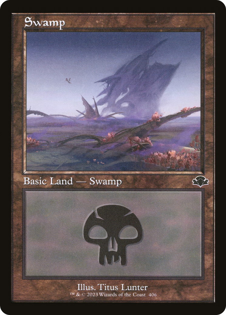 Swamp (406) (Retro) [Dominaria Remastered] | Silver Goblin