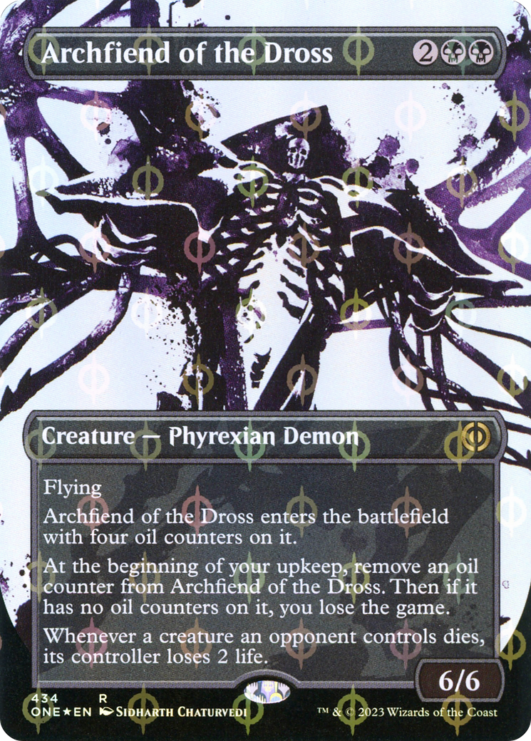 Archfiend of the Dross (Borderless Ichor Step-and-Compleat Foil) [Phyrexia: All Will Be One] | Silver Goblin