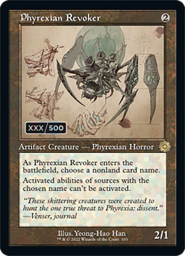 Phyrexian Revoker (Retro Schematic) (Serialized) [The Brothers' War Retro Artifacts] | Silver Goblin