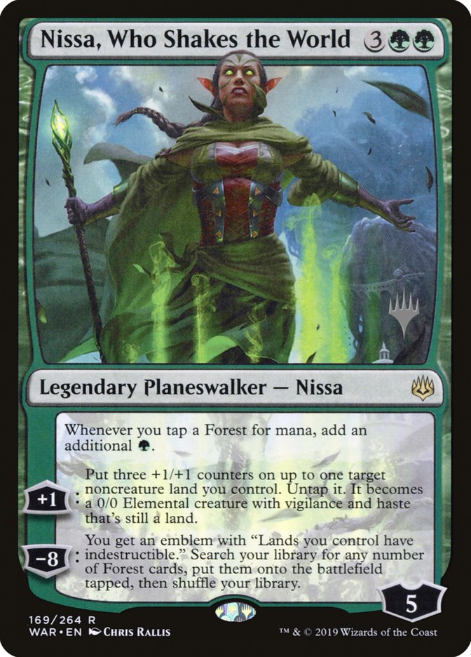 Nissa, Who Shakes the World (Promo Pack) [War of the Spark Promos] | Silver Goblin