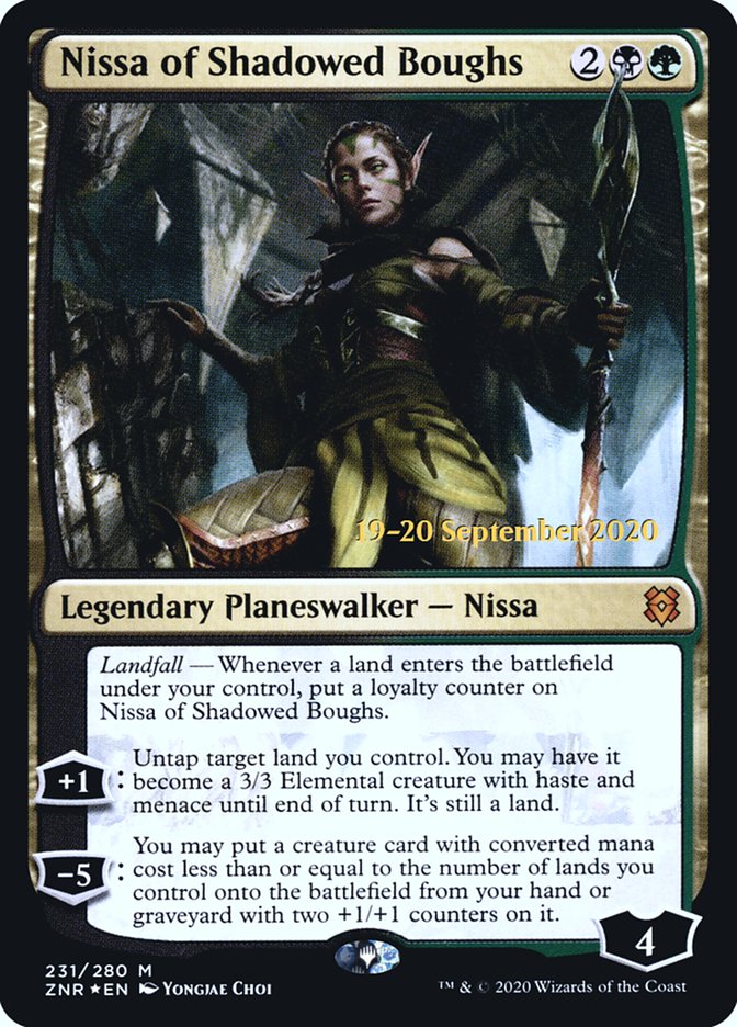 Nissa of Shadowed Boughs [Zendikar Rising Prerelease Promos] | Silver Goblin