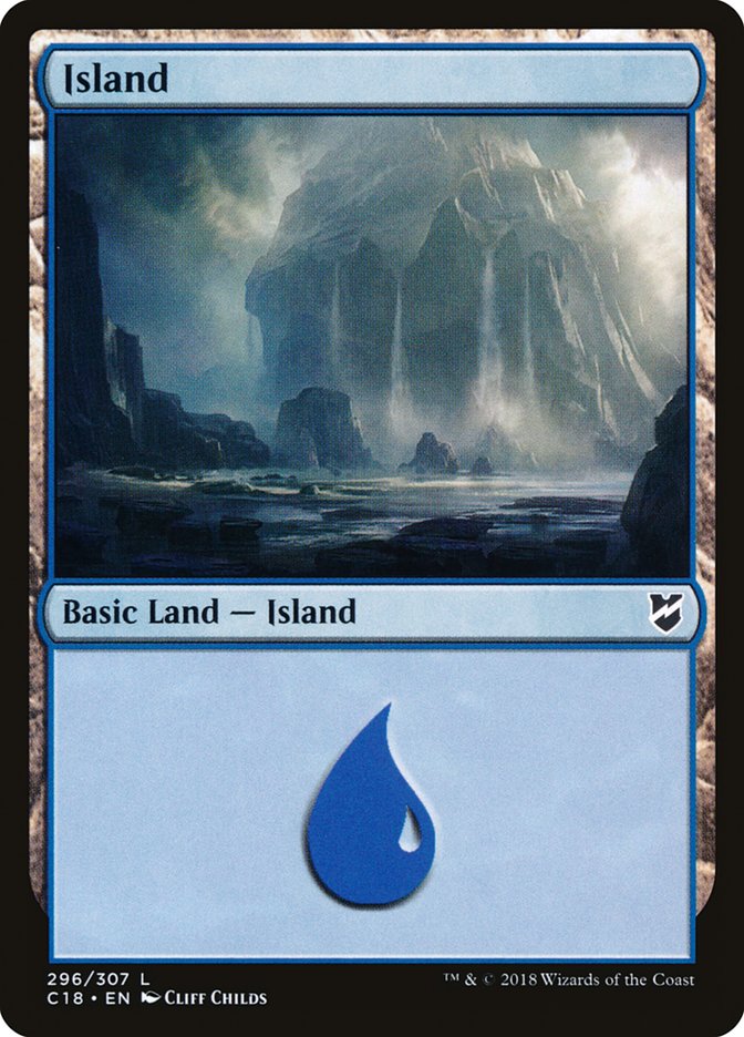 Island (296) [Commander 2018] | Silver Goblin