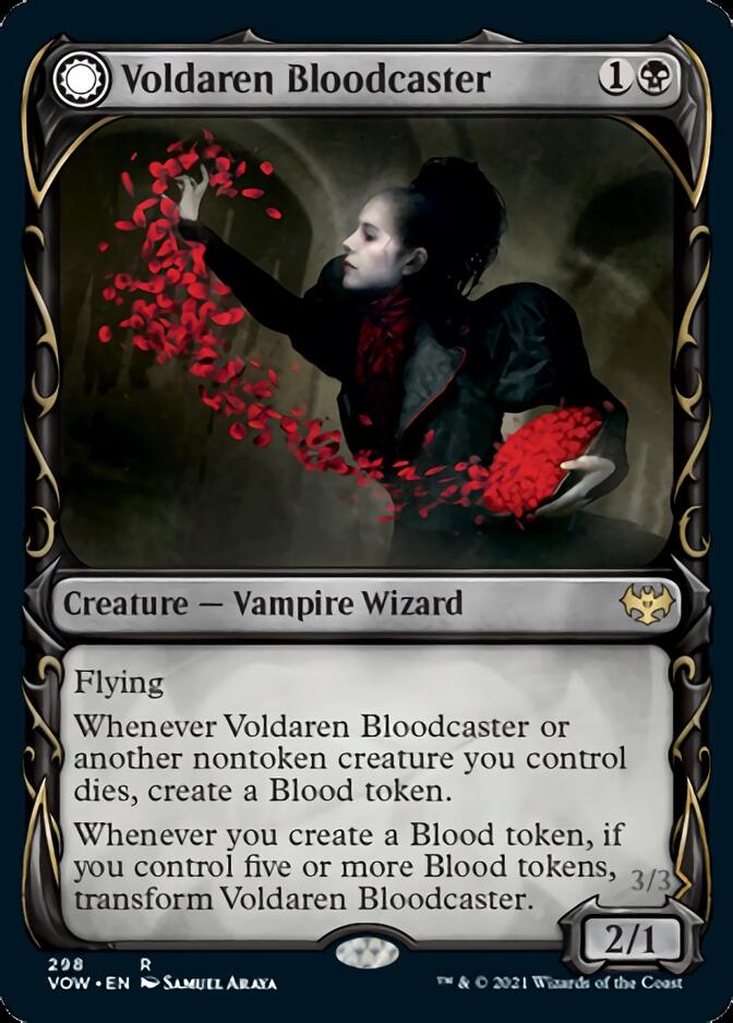 Voldaren Bloodcaster // Bloodbat Summoner (Showcase Fang Frame) [Innistrad: Crimson Vow] | Silver Goblin