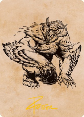 Owlbear (Showcase) Art Card (Gold-Stamped Signature) [Dungeons & Dragons: Adventures in the Forgotten Realms Art Series] | Silver Goblin