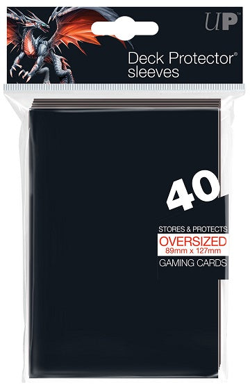 Black Oversized Deck Protector Sleeves [40ct] | Silver Goblin
